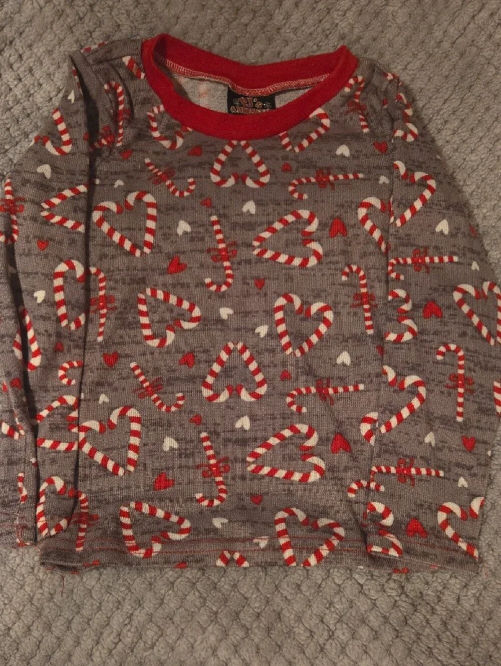 PJ's & Presents Holiday Candy Cane Hearts Pajama Set - Size 4T